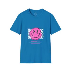 Unisex T-Shirt Urban Wear - Front Print "Acid Smiley," Cotton.