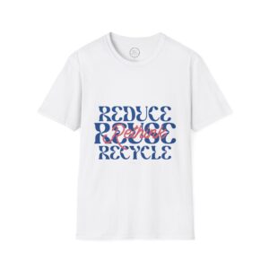Playera Unisex RR - Estampado Tipográfico Reduce Reuse Recycle, Algodón